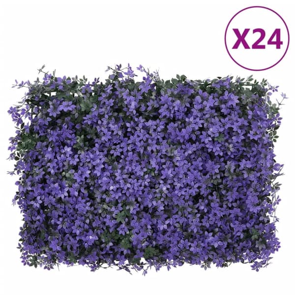 Konstväxt växtvägg 24 st lila 40x60 cm