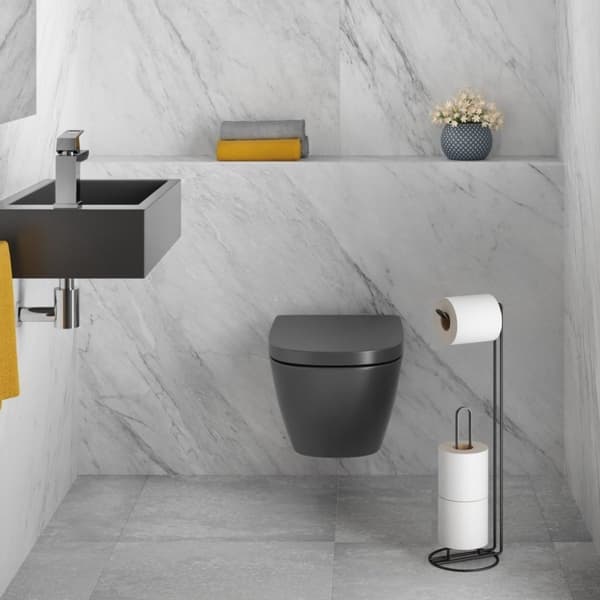 Metaltex Toiletrulleholder til 3 ruller 58x15 cm Sort