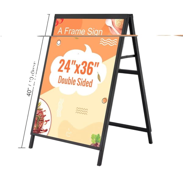 Plakatstander, Dobbeltsidet Skærm, Metal Gulvskilt Holder, 24x36 tommer