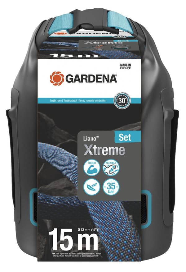 Gardena - Textile Hose Liano Xtreme - 13 mm (1/2) - 15 m Set with storage bag