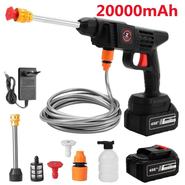 Trådlös högtryckstvätt, kraftfull 200W motor, justerbart sprayavstånd,20000mAh EU
