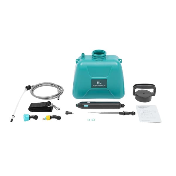 Batteridriven Spruta, 5L Kapacitet, USB Laddning, Hållbara Material,Grön