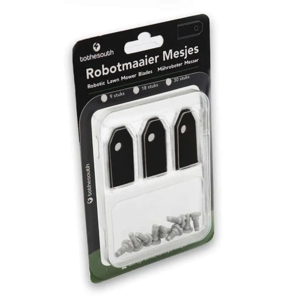 18 Stykker To the South® Universele Knive til robotplæneklippere egnet til o.a. Gardena en Husqvarna Robotplæneklippere – Black Coated - 18 Stykker