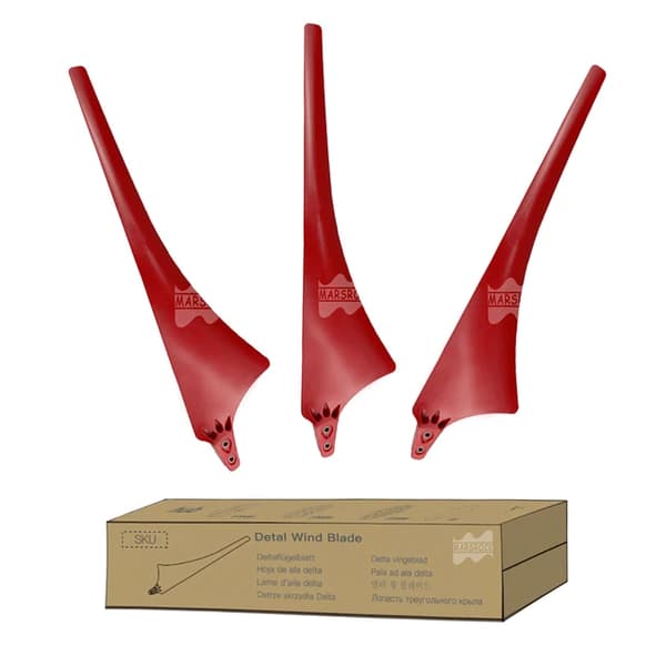 Vindmølleblade, højstyrke kulstofibre, nylonfiber, 3 Blade, Rød, Kun Blade