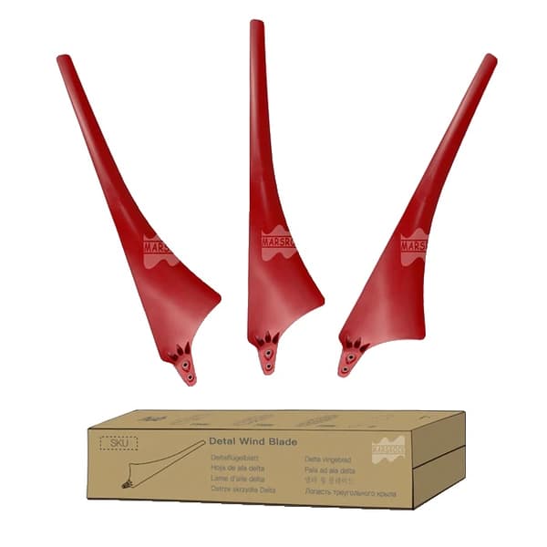 Vindmølleblade, højstyrke kulstofibre, nylonfiber, 3 Blade, Rød, Kun Blade