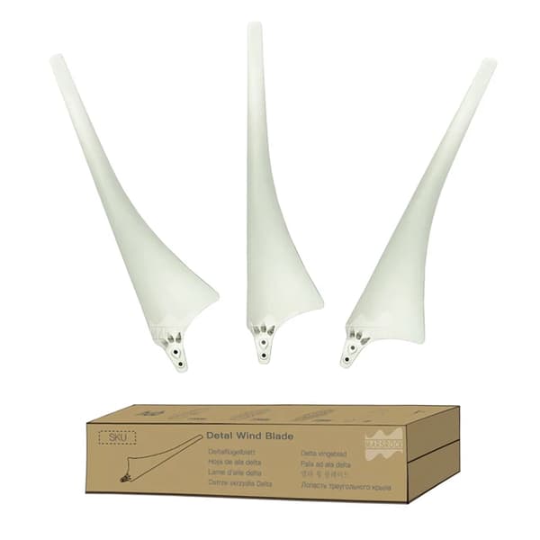 Vindmølleblade, højstyrke kulstofibre, nylonfiber, 3 Blade, Hvid, Kun Blade
