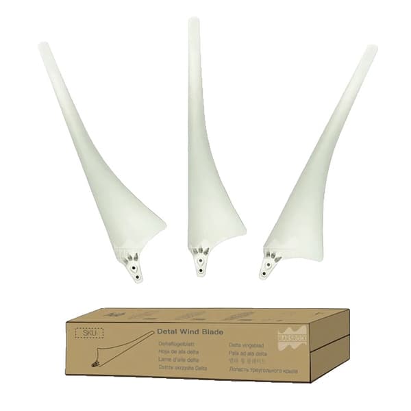 Vindmølleblade, højstyrke kulstofibre, nylonfiber, 3 Blade, Hvid, Kun Blade