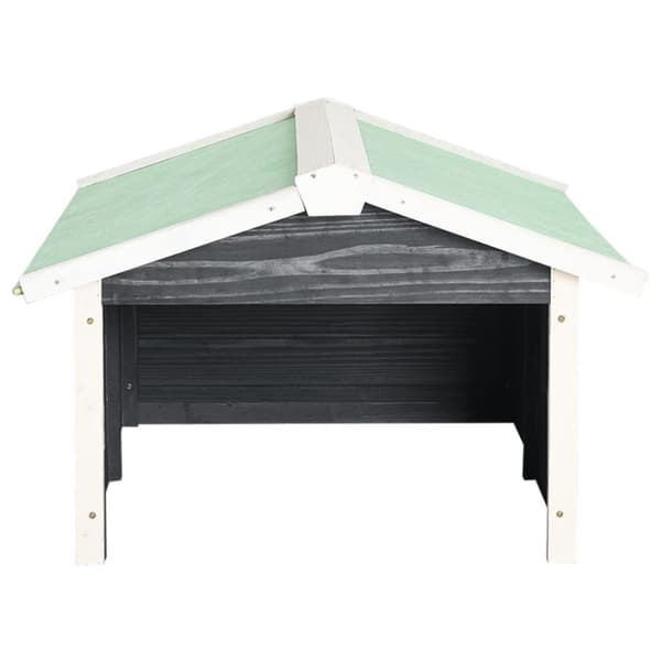 vidaXL Garage för robotgräsklippare 72x87x50 cm grå och vit granträ - Gräsklipparskydd