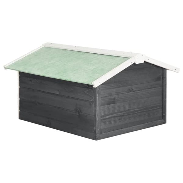 vidaXL Garage för robotgräsklippare 72x87x50 cm grå och vit granträ - Gräsklipparskydd