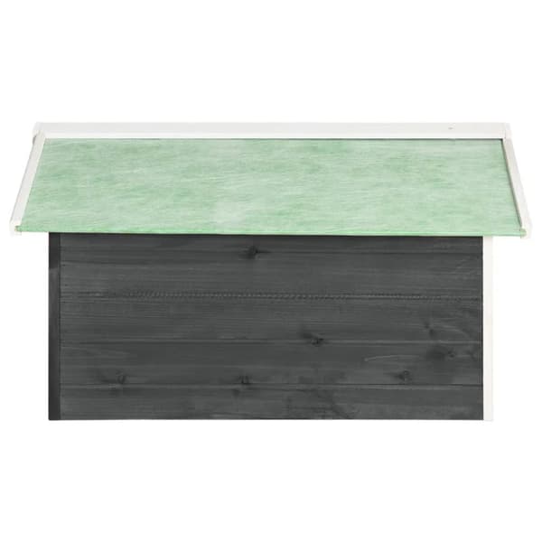 vidaXL Garage för robotgräsklippare 72x87x50 cm grå och vit granträ - Gräsklipparskydd