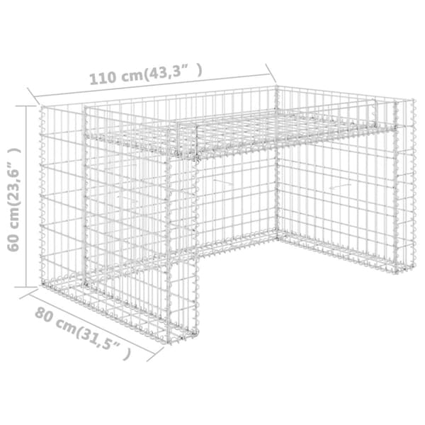 vidaXL garage til plæneklipper med plantekasse stålwire 110x80x60 cm -  Overtræk til plæneklippere