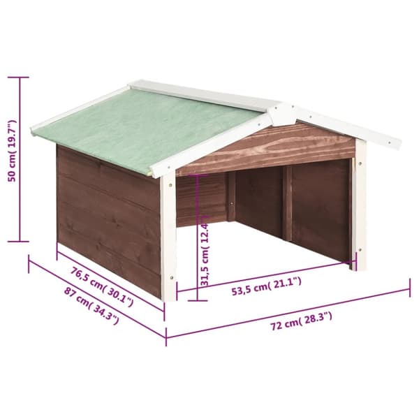 vidaXL Robottiruohonleikkurin katos 72x87x50cm mokkavalkoinen kuusi -  Ruohonleikkurin suojat