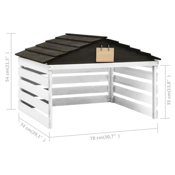 vidaXL Garage för robotgräsklippare svart och vit 78x74x54 cm granträ -  Gräsklipparskydd
