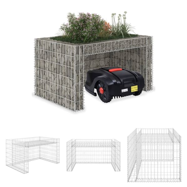 The Living Store garage til plæneklipper med plantekasse stålwire 110x80x60 cm -  Overtræk til plæneklippere