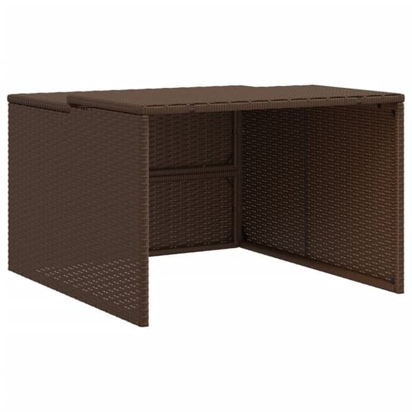 The Living Store garage til robotplæneklipper 86x90x52/57 cm polyrattan brun -  Overtræk til plæneklippere