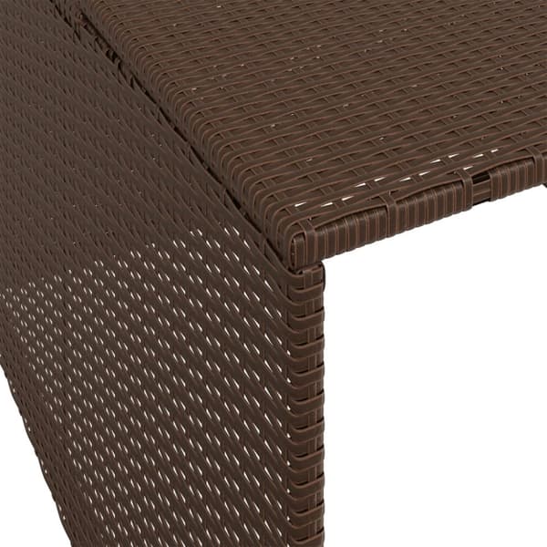The Living Store garage til robotplæneklipper 86x90x52/57 cm polyrattan brun -  Overtræk til plæneklippere