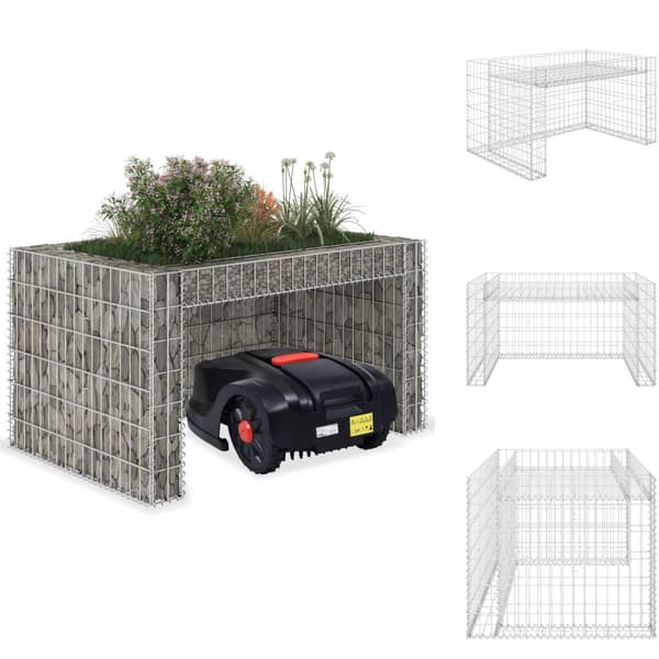 Overtræk til plæneklippere - Living garage til plæneklipper med plantekasse stålwire 110x80x60 cm