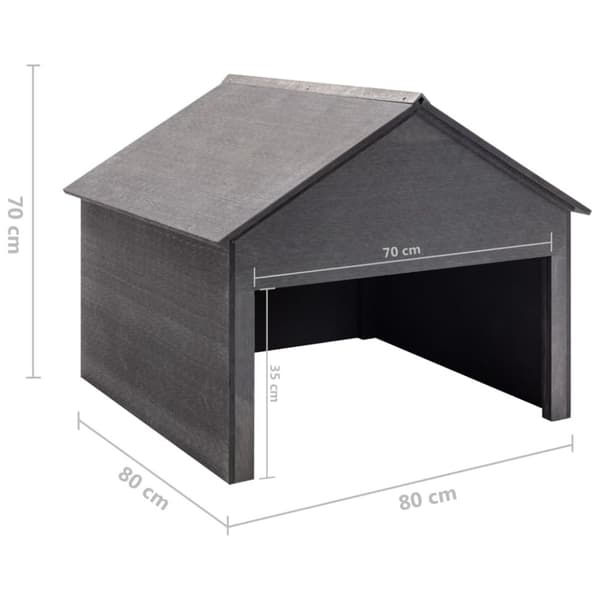 Gräsklipparskydd - Living Garage för gräsklippare grå 80x80x70 cm WPC