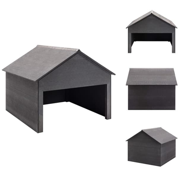 Gräsklipparskydd - Living Garage för gräsklippare grå 80x80x70 cm WPC
