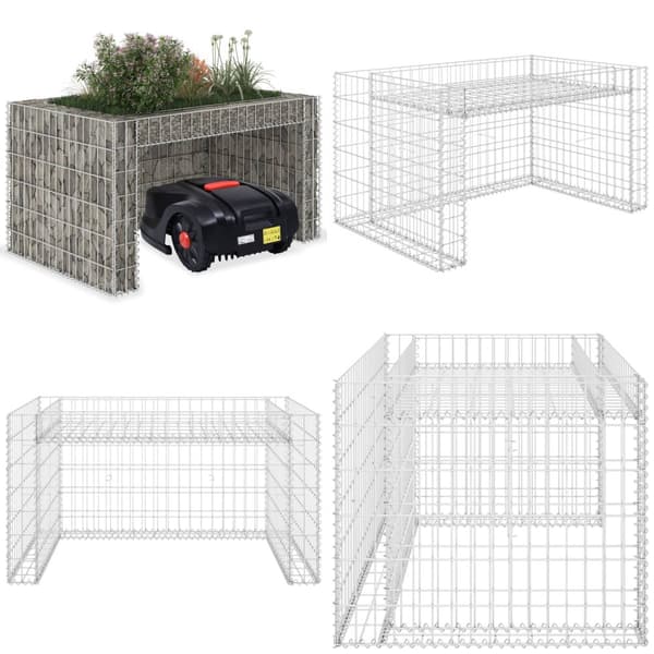 Garage til plæneklipper med plantekasse stålwire 110x80x60 cm - Plæneklippergarage - Plæneklippergarager - Home & Living