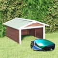 Miniatyrbild 1 av 2: Garage för robotgräsklippare 72x87x50 cm mocca och vit granträ