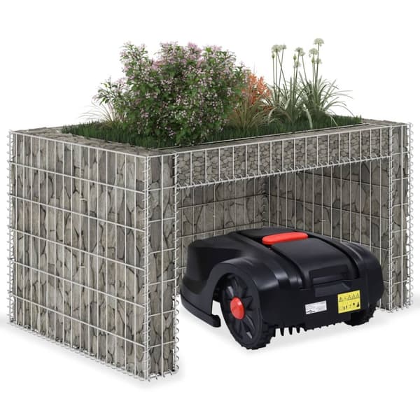 Garage för gräsklippare och blombädd 110x80x60 cm ståltråd