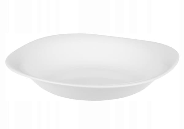 Dyb hvid glas middagstallerken 23 cm