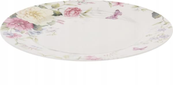 Desserttallerken i porcelæn, 21 cm, blomstermønster