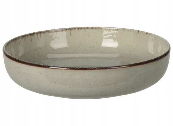 Djup porslinstallrik 20 cm mintgrön spräcklig
