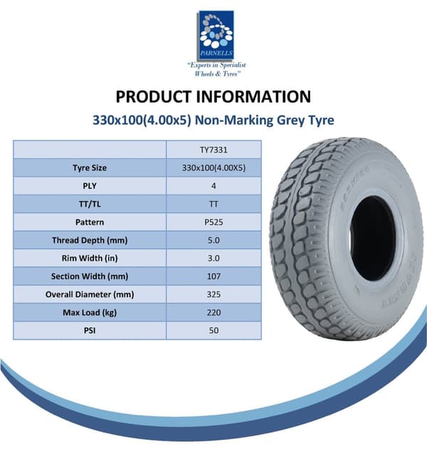 330x100 Harmaa liikkuvuus skootterin rengas ja sisäkumi Pneumaattinen rengas 400-5 (2 kpl)