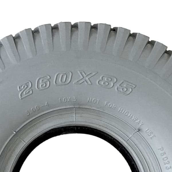 260x85 grå scooterdæk og -slange sæt 3.00x4 dæk P6023 slidbane (sæt med 4)