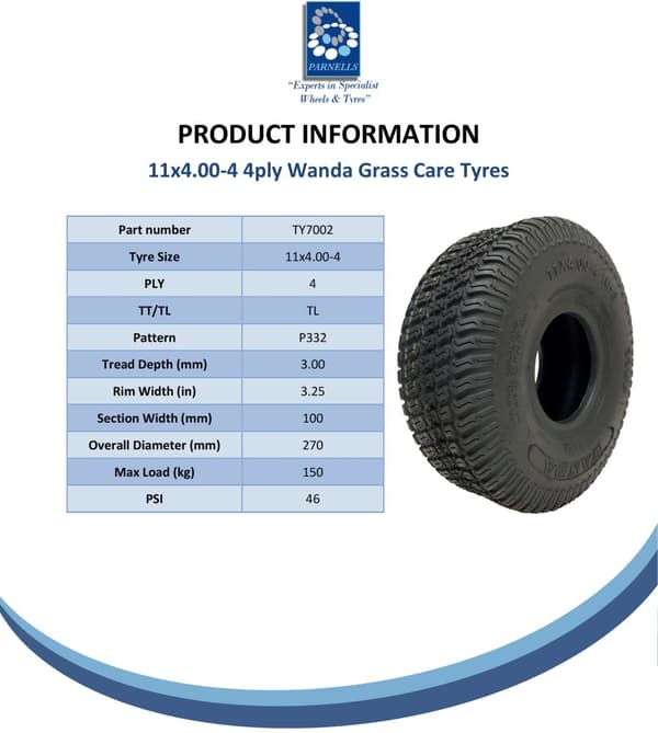 11x4.00-4 4pr Wanda P332 Græsdæk TL