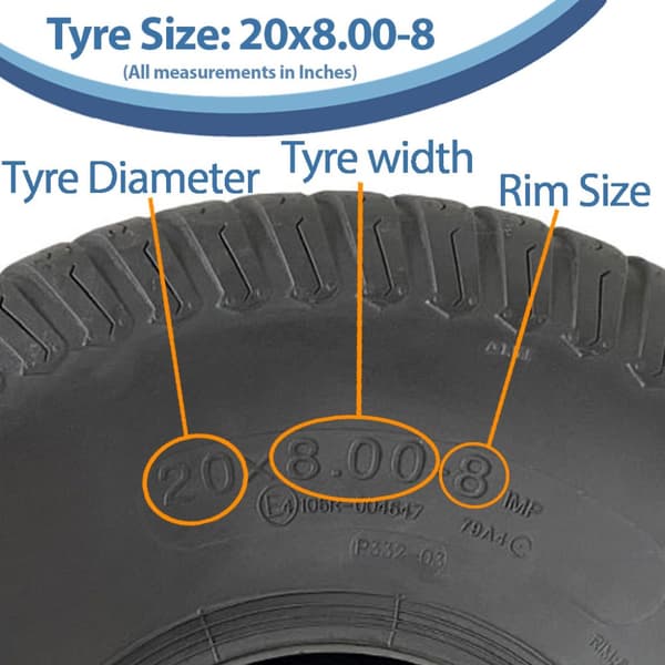 20x8.00-8 ruohonleikkurin rengas 4ply Multi turf grass - ruohonleikkurin rengas Wanda P332