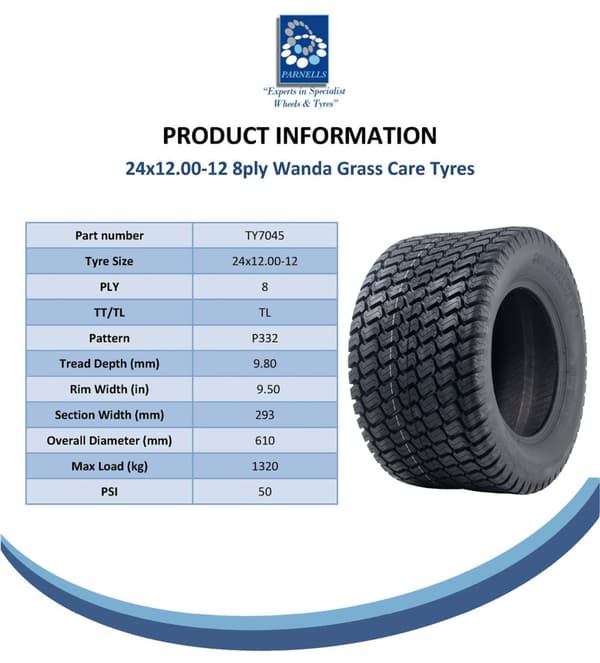 24x12.00-12 8pr Wanda P332 ruohonrengas TL