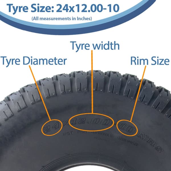 24x12.00-10 4-lags græsdæk til John Deere Gator plæneklipper 305/60-10 Utility P532