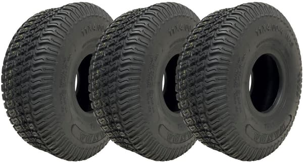 11x4.00-4 Dæk til plæneklipper 4ply Multi Turf Ride on Mower Grass Wanda (sæt med 3)