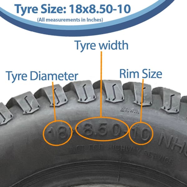 18x8.50-10 Plæneklipperdæk 4ply Multi Turf Rear Grass P332 Wanda 360kgs kapacitet