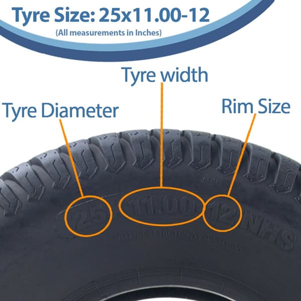 25x11.00-12 Däck för gräsklippare 4ply Turf Grass P332 Wanda (Journey) 828kg (Set om 2)