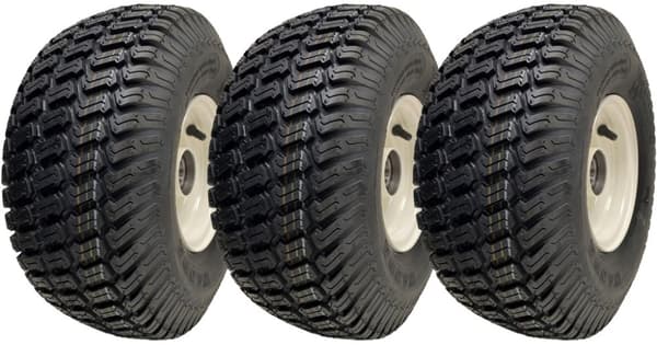 15x6.00-6 Grass Plæneklipperhjul Dæk monteret på fælge 20 mm lejer (sæt med 3)