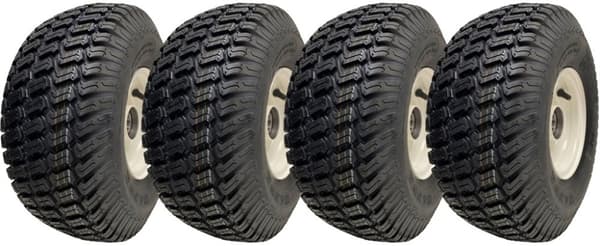 15x6.00-6 Grass Plæneklipperhjul Dæk monteret på fælge 20 mm lejer (sæt med 4)