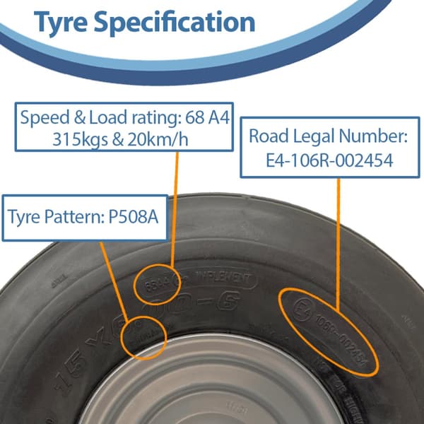 15x6.00-6 Multi Rib ruohonleikkurin pyörät 6ply P508 rengas vanne 20mm laakerit (2 kpl)