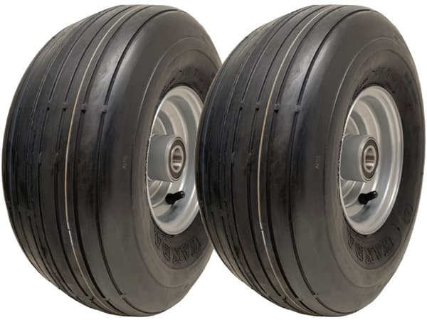 15x6.00-6 Multi Rib Plæneklipperhjul 6ply P508 Dækfælg 20mm Lejer (Sæt med 2)