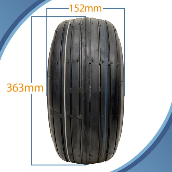 15x6.00-6 Multi Rib plæneklipperhjul 6ply P508 fælg og hætte med 25 mm leje (sæt med 2)