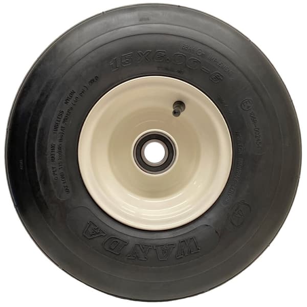 15x6.00-6 Multi Rib plæneklipperhjul 6ply P508 fælg og hætte med 25 mm leje (sæt med 2)