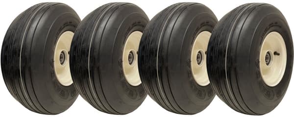 15x6.00-6 Multi Rib plæneklipperhjul 6ply P508 fælg og hætte med 25 mm leje (sæt med 4)