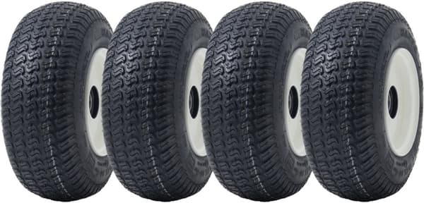 13x5.00-6 Dæk og fælge til græsplæneklipper Wanda P332, 25 mm 6205 lejer (sæt med 4)
