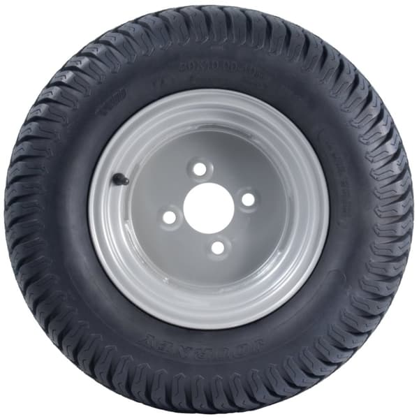 20x10.00-10 Lawnmower Wheels 4ply Grass P332 Road Legal 100mm PCD Rim (Set of 2)