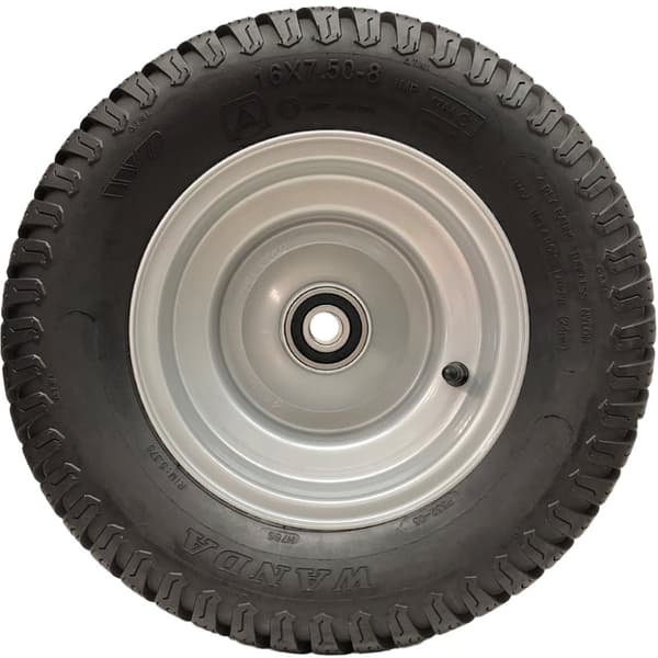 16x7.50-8 ruohonleikkurin pyörä 4ply P332 rengas teräsvanne 25mm laakeri (3 kpl)