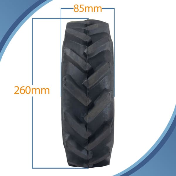 3.00x4 Open Centre Cleated Rotovator Lug Tyre 20mm Roller Bearing Rim (sæt med 3)