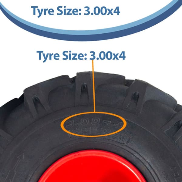 3.00x4 Open Centre Cleated Rotovator Lug Tyre 20mm Roller Bearing Rim (sæt med 3)